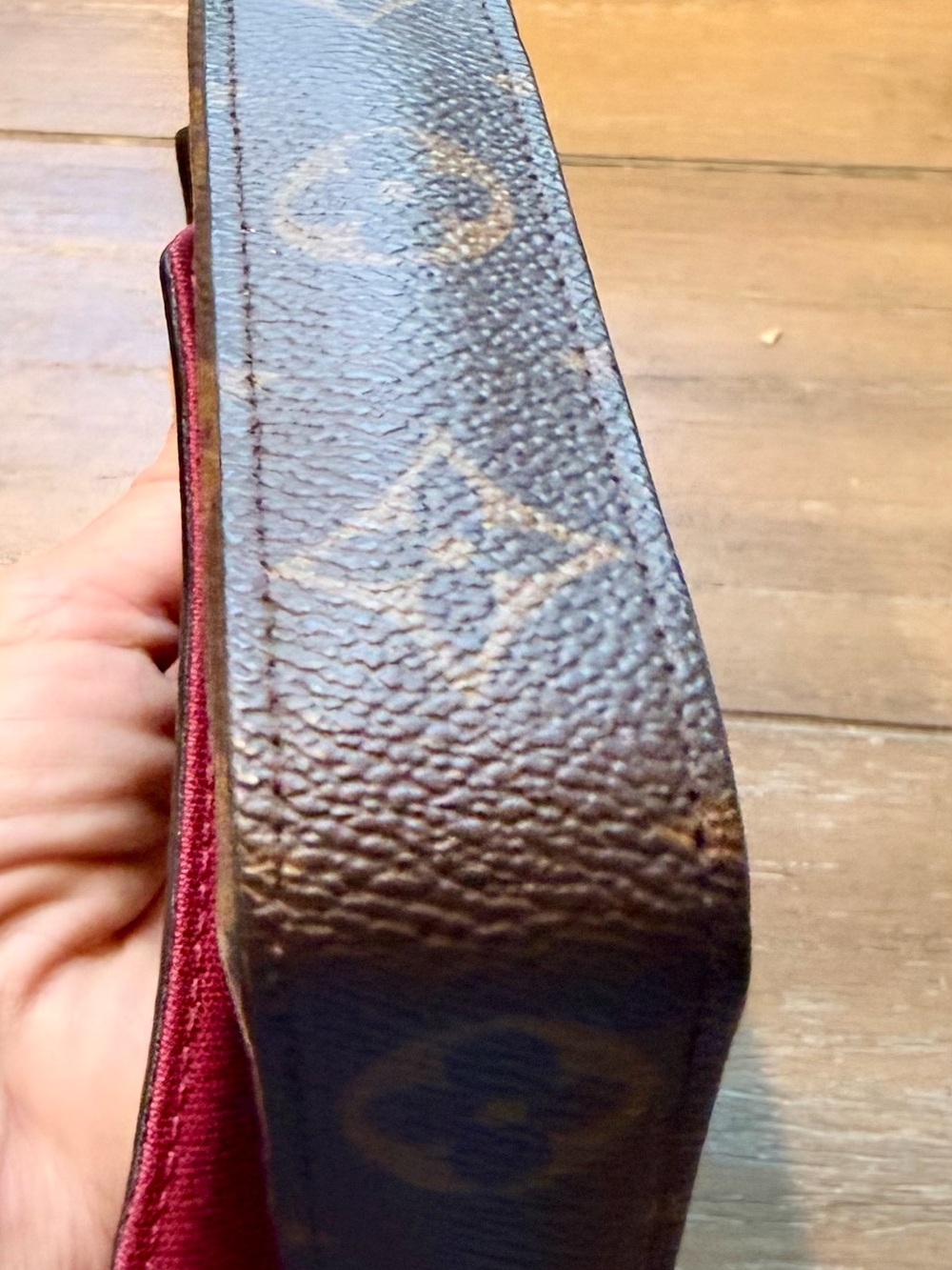 Louis Vuitton Monogram Envelope Wallet with Red Card Holder - Picture 3 of 8